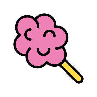 Pamuk şeker, çubuklarla ilgili tatlı, ve şeker vektörleri, düzenlenebilir vuruşlarla,