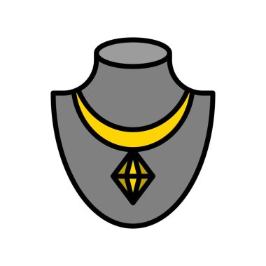 Kolye vektör simgesi, doldurulmuş düzenlenebilir tasarım taslağı