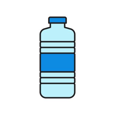 Plastik şişe vektör illüstrasyonu, doldurulmuş düzenlenebilir tasarım ana hatları simgesi