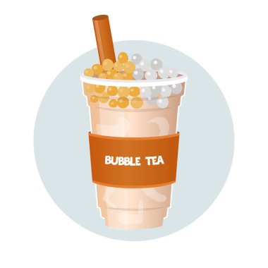 Kabarcık çayı veya İnci çayı vektör illüstrasyonu