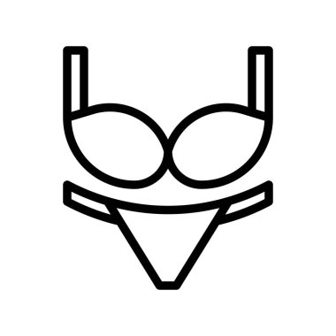 Bikini veya İç çamaşırı vektör illüstrasyonu, çizgi tasarım simgesi