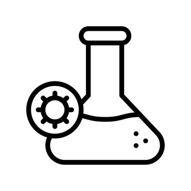 Virüs bulaşması veya koronavirüs ile ilgili şişe vektörü doğrusal biçimdedir