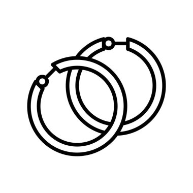 Küpe vektör illüstrasyonu, izole çizgi tasarım simgesi