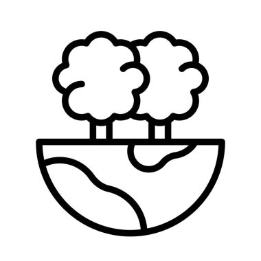 eart globe vektörü üzerinde doğrusal biçimde çevreyle ilgili ağaç