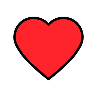 Kalp vektör illüstrasyonu, doldurulmuş dizayn simgesi düzenlenebilir ana hatları