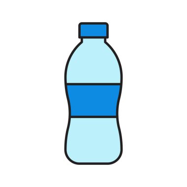 Plastik şişe vektör illüstrasyonu, doldurulmuş düzenlenebilir tasarım ana hatları simgesi