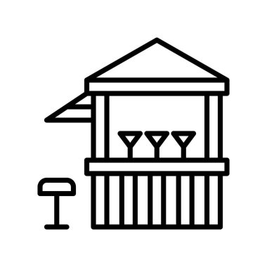 İçecek kabartma vektörü, Yaz Tatili ile ilgili satır simgesi