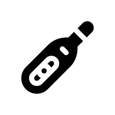 Katı tasarımda korona virüsü ile ilgili termometre vektörü