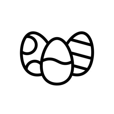 Paskalya yumurtaları vektör illüstrasyonu, Paskalya çizgisi tasarımı simgesi