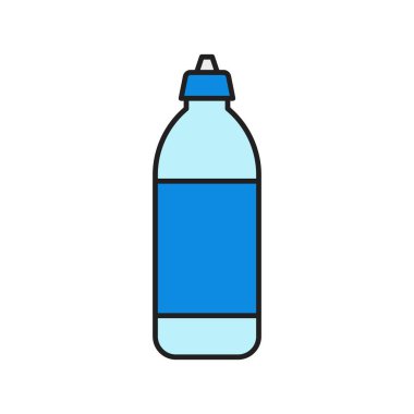 Plastik şişe vektör illüstrasyonu, doldurulmuş düzenlenebilir tasarım ana hatları simgesi