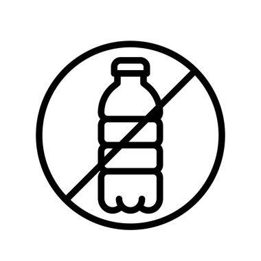 çevreyle ilgili hiçbir kullanım atık plastik şişe vektörü doğrusal biçiminde