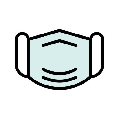 Corona virüsü ile ilgili doktor yüz maskesi vektörü düzenlenebilir felç