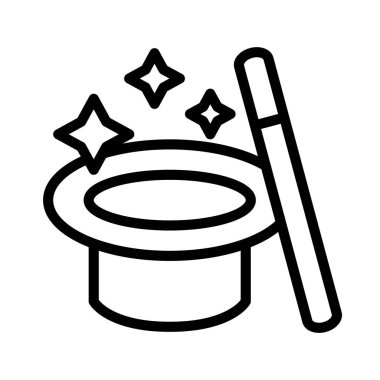 Sihirli şapka vektörü, Sihirle ilgili çizgi tasarımı simgesi