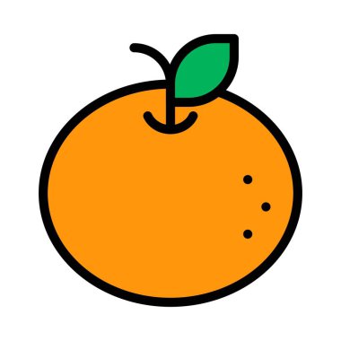 Turuncu vektör, Çin yeni yılı doldurulmuş ikon, düzenlenebilir ana hatlar