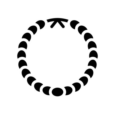 Kolye vektör çizimi, izole edilmiş katı tasarım simgesi