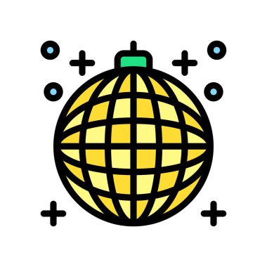 eğlenceli sokak dekorasyon topu daireler ve düzenlenebilir vuruşlu işaret vektörleri