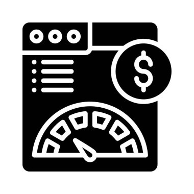 Ekonomik durgunlukla ilgili web sitesinde hız göstergesi ve dolar işaret vektörleri sağlam tasarımda