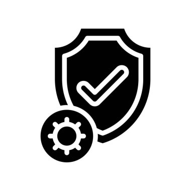 Katı tasarımda virüs bulaşması veya koronavirüs ile ilgili koruma kalkanı vektörü