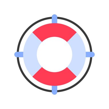 Lifebuoy vektörü, yaz partisi ile ilgili düz biçim simgesi