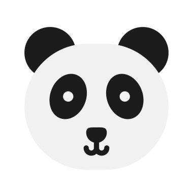 Panda yüzlü vektör, Çin Yeni Yıl düz stil simgesi