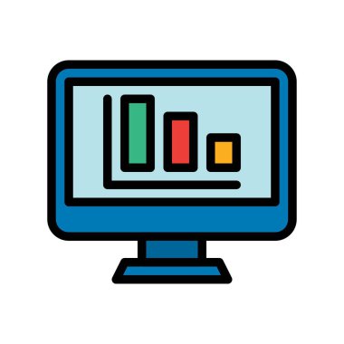 Düzenlenebilir felçli bilgisayar ekran vektörü içinde tele-çalışma veya telekomünikasyon ile ilgili iş grafiği