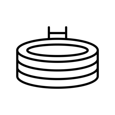 Plastik havuz vektörü, Yaz Tatili ile ilgili satır simgesi