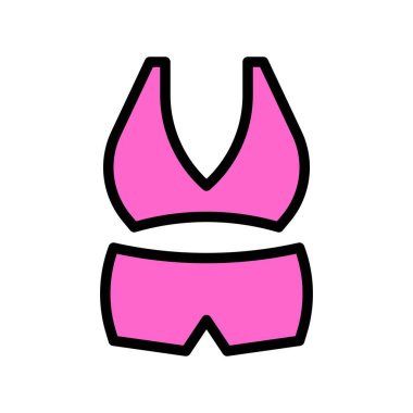 Bikini ya da İç çamaşırı vektör çizimi, doldurulmuş düzenlenebilir tasarım ana hatları simgesi