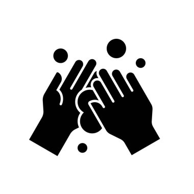 El yıkama vektörü çizimi, hijyen katı tasarım simgesi 