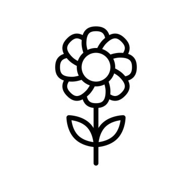 Çiçek vektör illüstrasyonu, izole çizgi tasarım simgesi