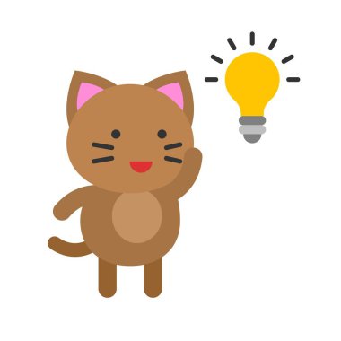 Şirin Kedi avatar vektör çizimi, düz biçim simgesi
