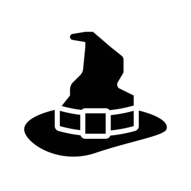 Cadı şapkası vektörü, sihirle ilişkili katı tasarım düzenlenebilir vuruş simgesi