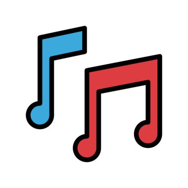 Müzik nota vektörü, okula geri dön doldurulmuş tasarım simgesi