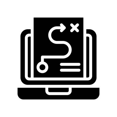 İş stratejisi vektörü, Dijital pazarlama katı tasarım simgesi