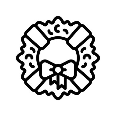 Noel Çelengi vektör illüstrasyonu, satır biçimi simgesi