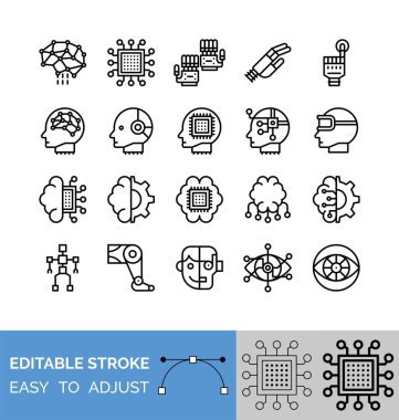 Yapay satır biçimi simgesi seti, vektör illüstrasyonu