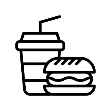 Fast food vektörü, okul satırı simgesine geri dön