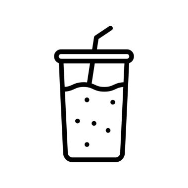 Soda vektör illüstrasyonu, İçecek Çizgisi tasarım simgesi