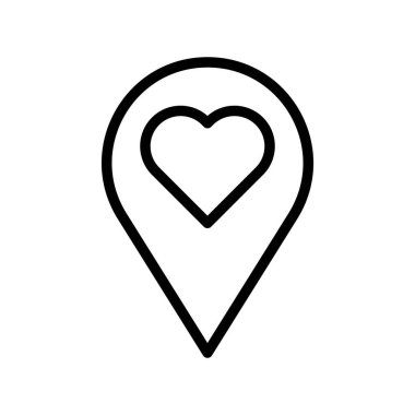 Kalp iğnesi çizimi, satır tasarımı düzenlenebilir tasarım ana hatları