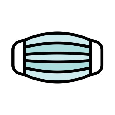 Corona virüsü ile ilgili yüz maskesi vektörü düzenlenebilir felçli