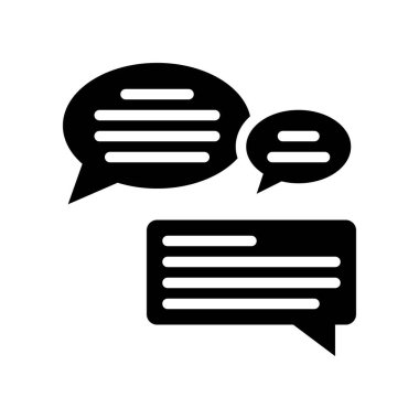 Konuşma balonu vektörü, Dijital pazarlama katı tasarım simgesi