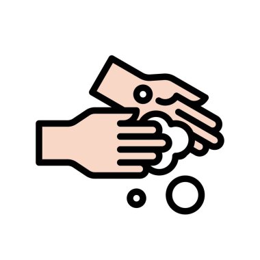 El yıkama vektörü, hijyen dolgulu düzenlenebilir simge vuruşu