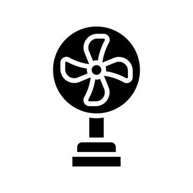 İzole edilmiş katı tasarım simgesi olan fan vektör illüstrasyonunu ayakta tut