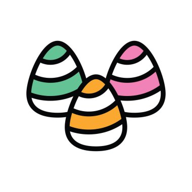 Paskalya yumurtası, akraba tatlı, ve şeker vektörleri, düzenlenebilir vuruşlarla,