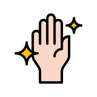 El yıkama vektörü, hijyen dolgulu düzenlenebilir simge vuruşu