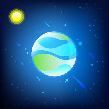 Dünya gezegeni, güneş sisteminde.