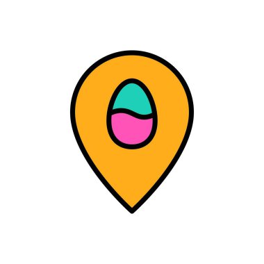 Pin vektörü, Paskalya dolu biçim simgesi düzenlenebilir vuruş