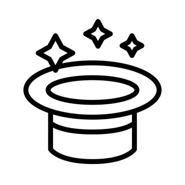 Sihirli şapka vektörü, Sihirle ilgili çizgi tasarımı simgesi