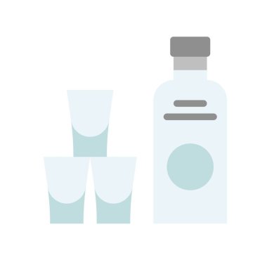 Alkolik içecek vektör illüstrasyonu, İçecek yassı tasarım simgesi