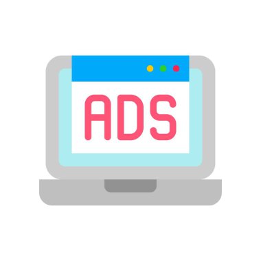 Reklam vektörü, Dijital pazarlama düz tasarım simgesi