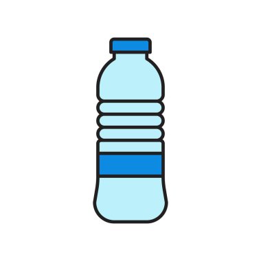 Plastik şişe vektör illüstrasyonu, doldurulmuş düzenlenebilir tasarım ana hatları simgesi